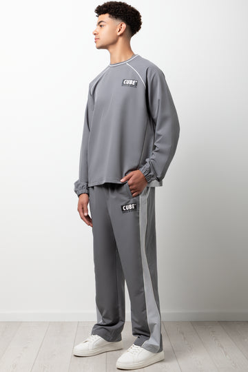 Straight Leg Trackpants Grey