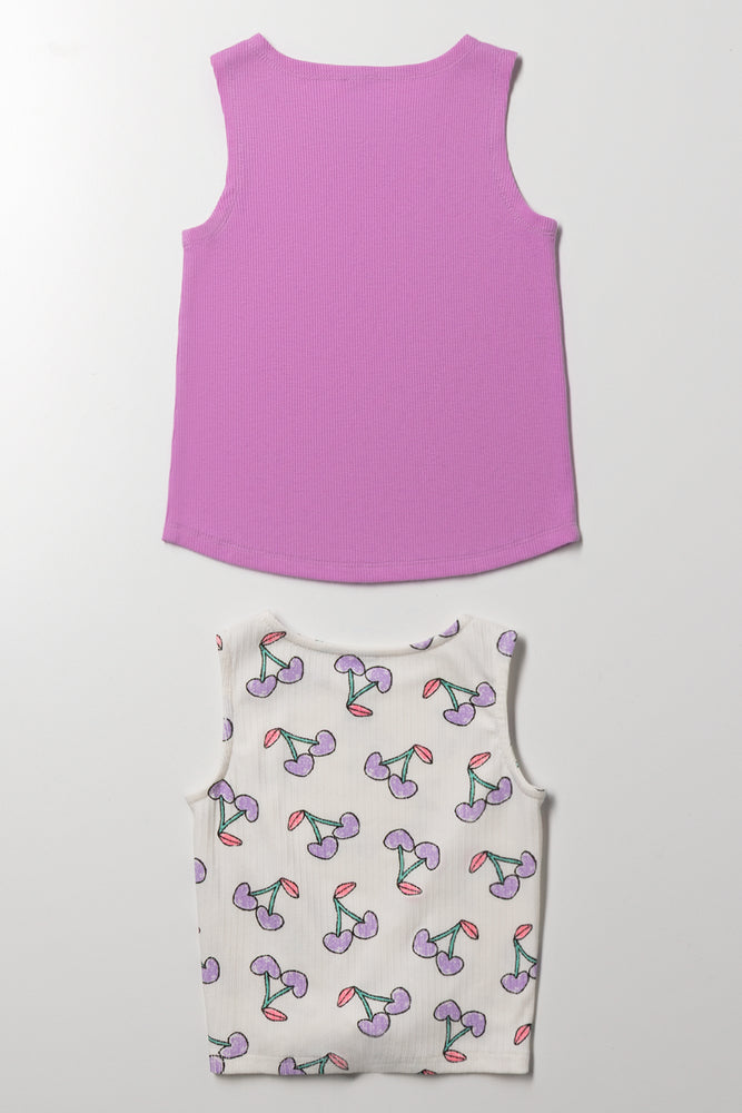 2 Pack Vests Purple And Cream (2)