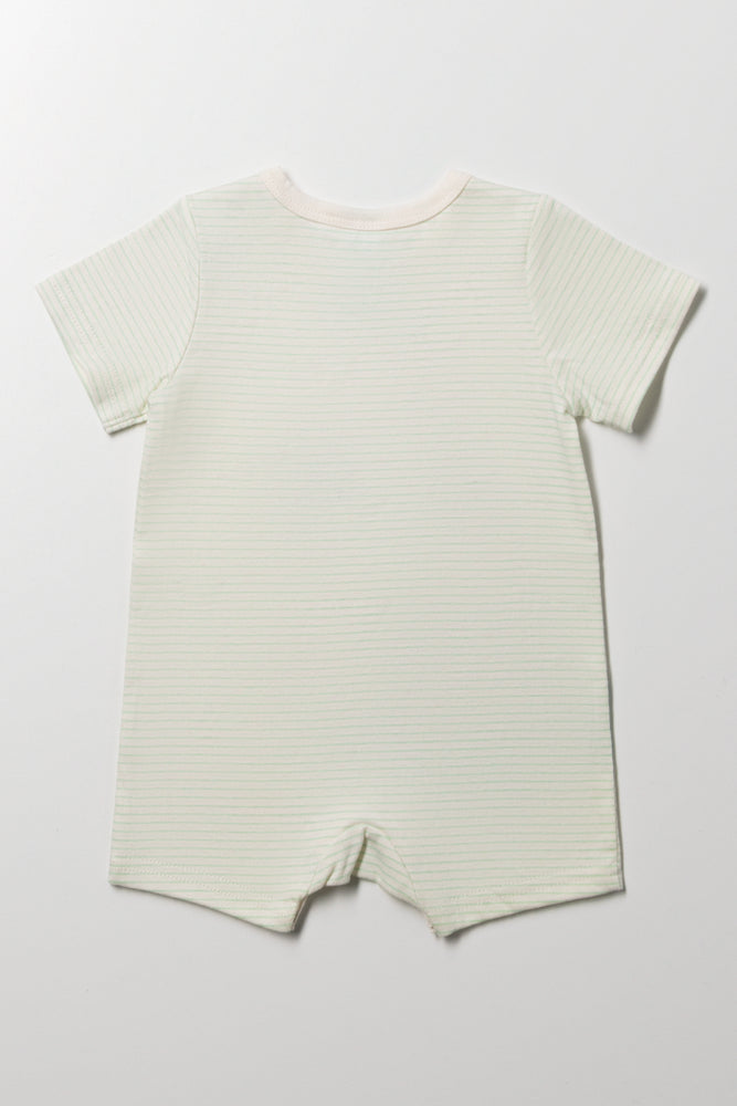 Safari Stripe Romper Green (2)