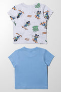 Mickey Mouse 2 Pack T-Shirts Grey And Blue (2)
