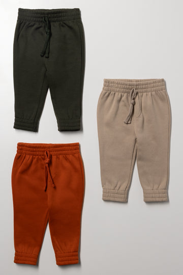 3 Pack Trackpants Green, Natural And Rust