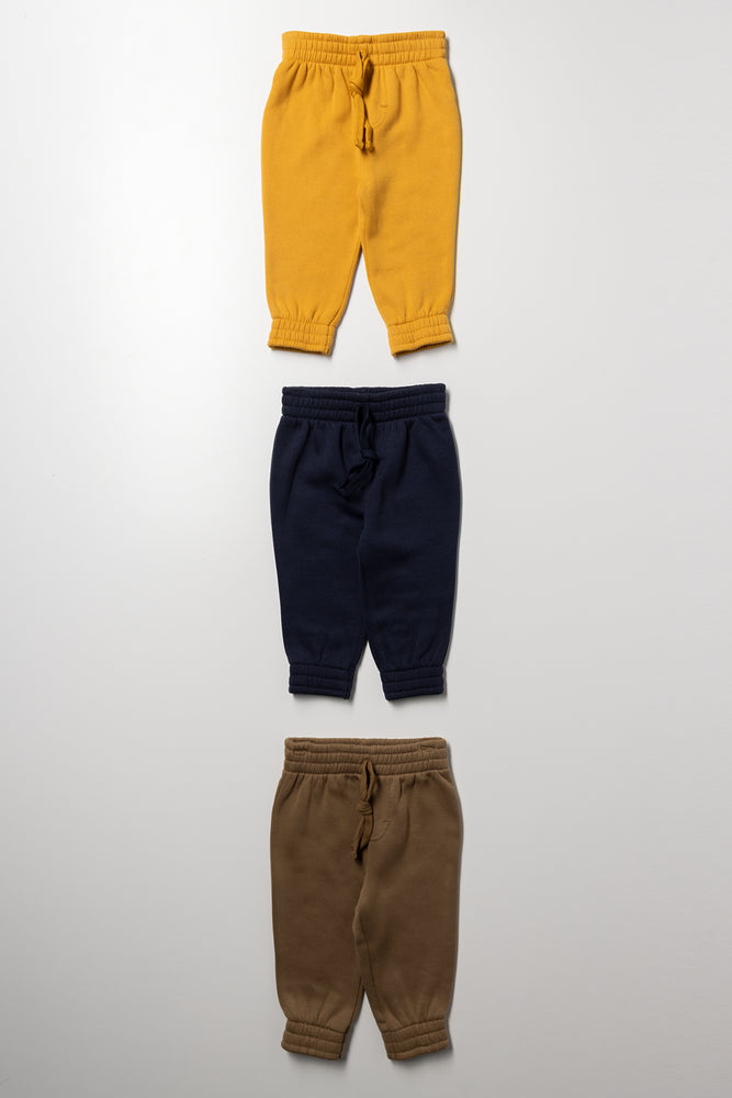 3 Pack Trackpants Natural, Navy And Yellow