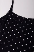 Polka Dot Strappy Dress Black (1)