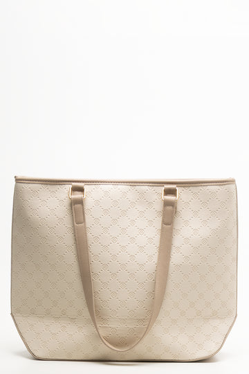 Embossed Tote Bag Natural