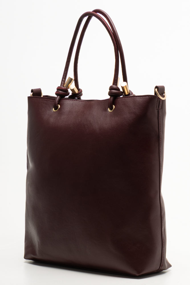 Knot Detail Tote Bag Burgundy (1)
