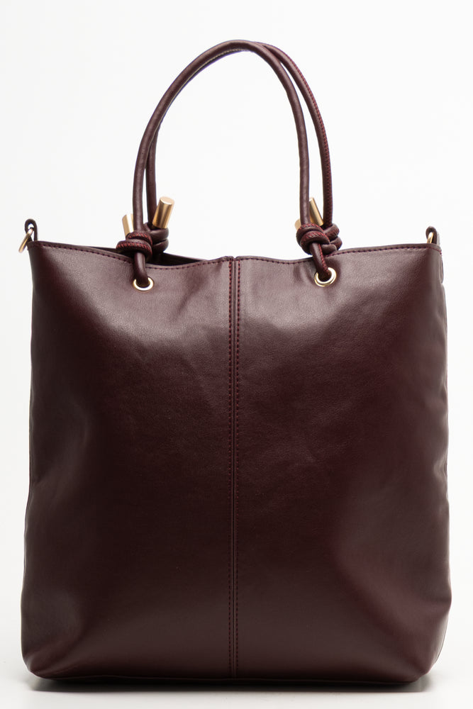 Knot Detail Tote Bag Burgundy (2)