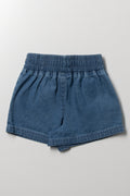 Chambray Pull On Shorts Blue (2)