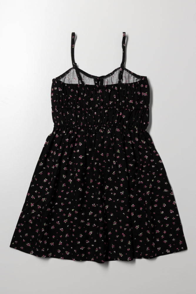 Strappy Linen Dress Black (2)