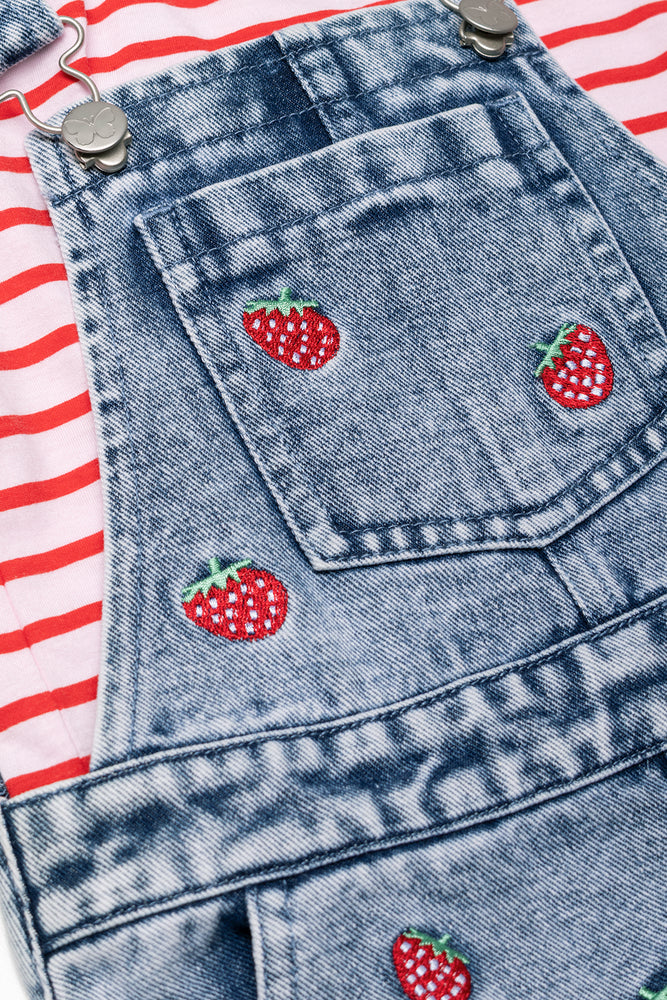 Strawberry Dungaree Set Blue (1)