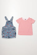 Strawberry Dungaree Set Blue (2)