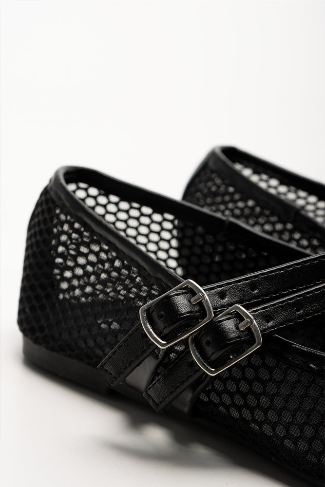 Mesh Mary-Jane Pump Black (3)