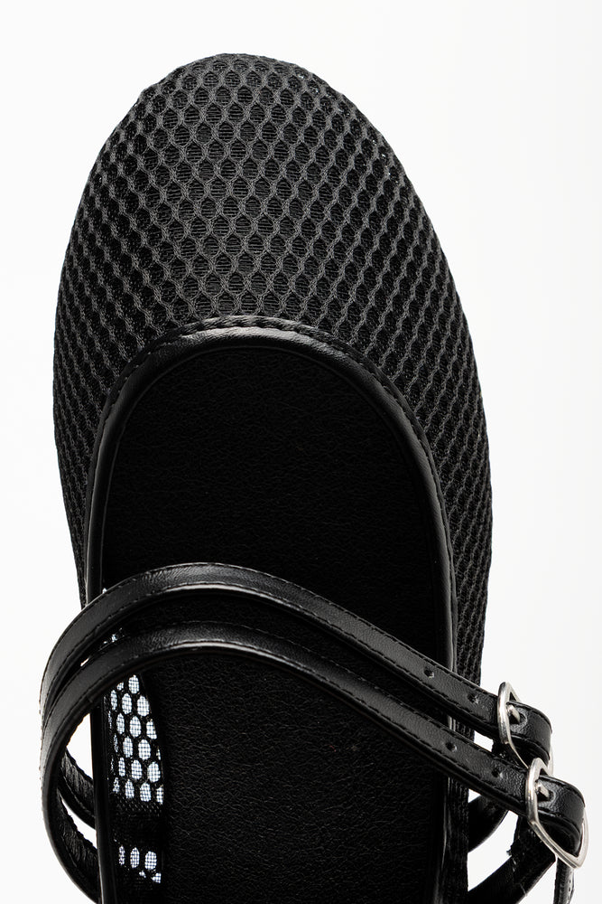 Mesh Mary-Jane Pump Black (4)