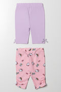 Hello Kitty 2 Pack Crop Leggings Pink (2)