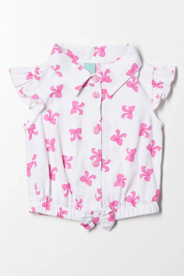Front Tie Top White