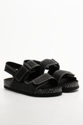 Double Band Sandals Black