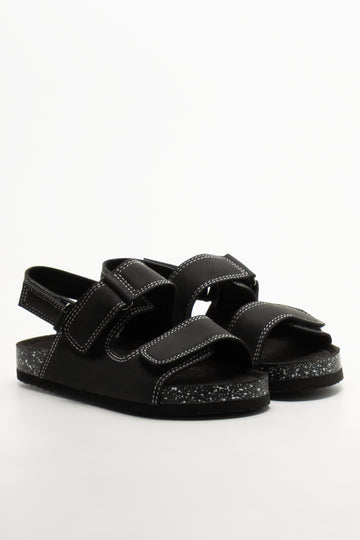 Double Band Sandals Black