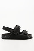 Double Band Sandals Black (1)