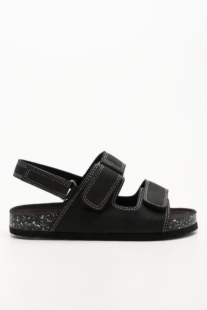 Double Band Sandals Black (1)