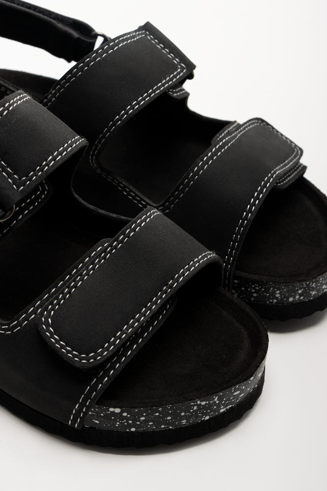 Double Band Sandals Black (2)