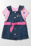 Denim Pinni Set Pink