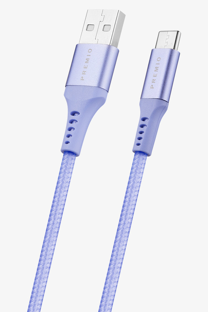 Premio Braided USB Cable 1.8M Purple