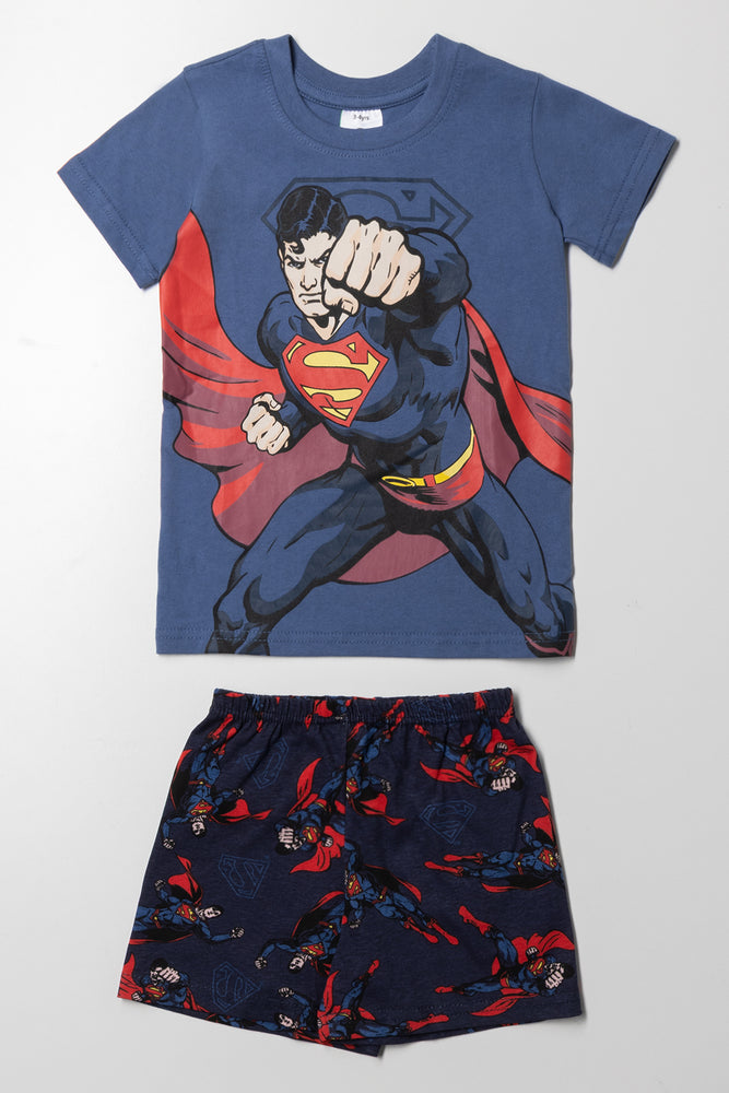 Superman Short Sleeve Pyjamas Navy