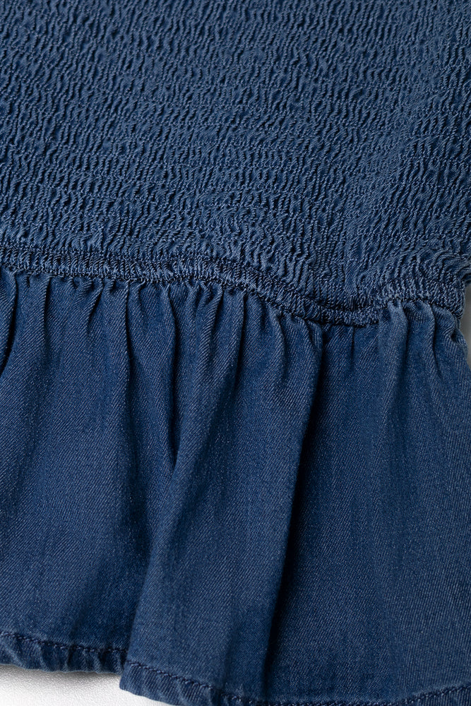 Denim Skirt With Frill Blue