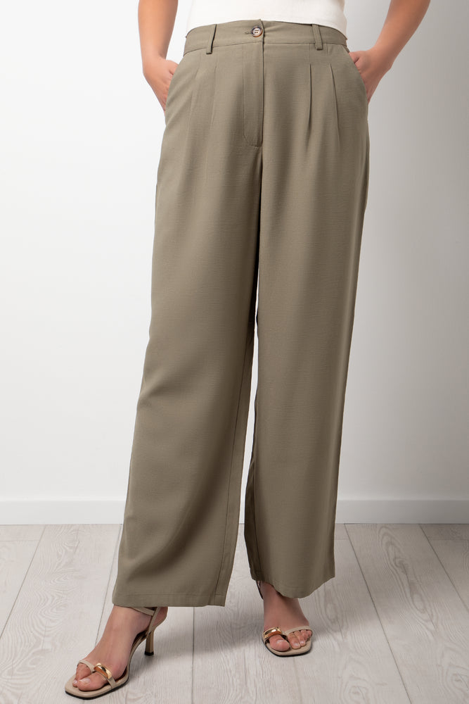 Wide Leg Tailored Pants Green (1)