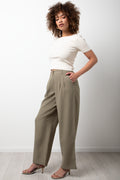 Wide Leg Tailored Pants Green (2)