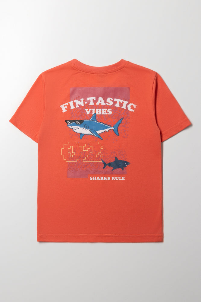 Shark T-Shirt Orange (2)