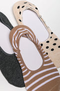 3 Pack Footliner Socks Natural, Brown And Grey (1)