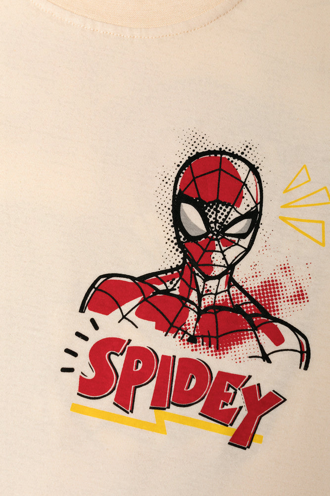Spider-Man Short Sleeve T-Shirt Cream (1)