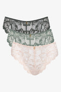 3 Pack Lace Thongs Green (1)