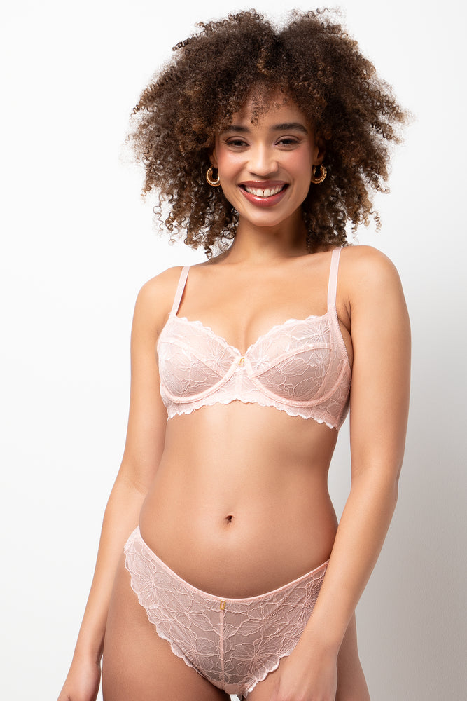 2 Pack Lace Non Padded Underwire Bra Natural And White