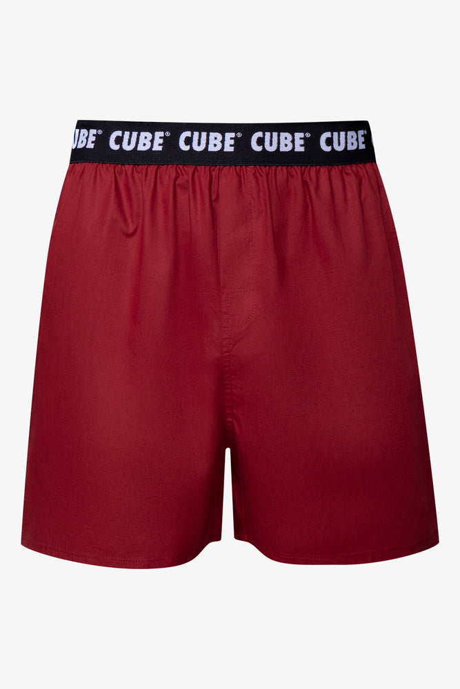 3 Pack Woven Boxers Navy And Burgundy