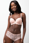 2 Pack Lace Balconette Bra Pink And White