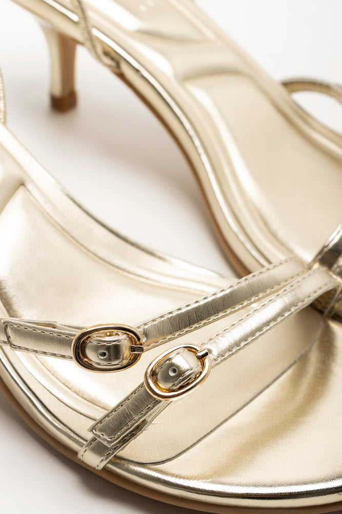 Strappy Kitten Heels Gold (2)