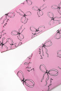 Bow Pyjama Set Grey And Pink (2)