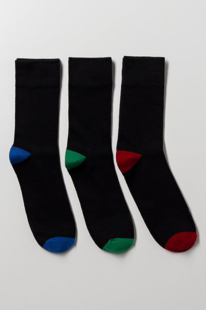 3 Pack Socks Black