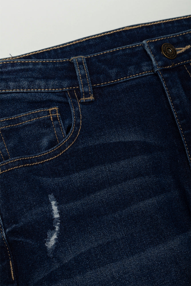 Rip And Repair Skinny Denim Jean Blue