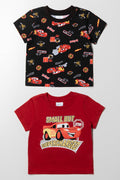 Cars 2 Pack T-Shirts Red And Black