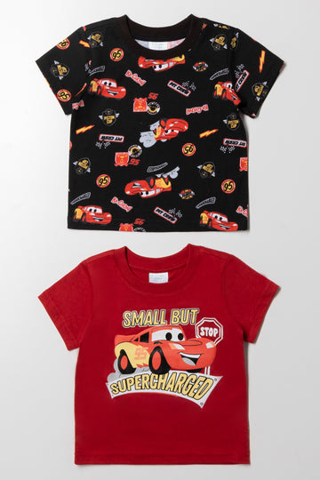 Cars 2 Pack T-Shirts Red And Black