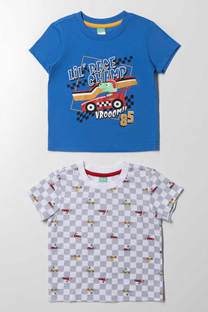 2 Pack T-Shirts Blue And White