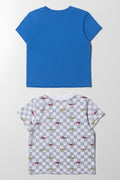 2 Pack T-Shirts Blue And White (2)