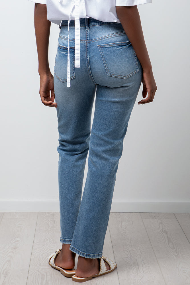 High Rise Slim leg Denim Jeans (2)
