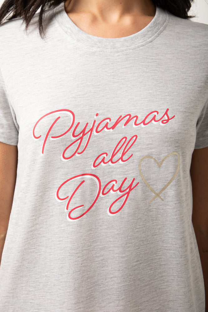 Pyjamas All Day Check Capri Pyjamas Pink (3)