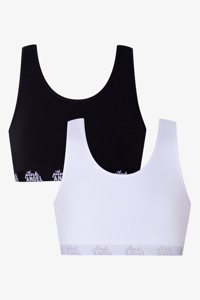 2 Pack Racerback Bras White And Black