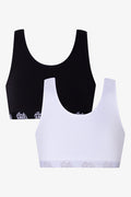 2 Pack Racerback Bras White And Black