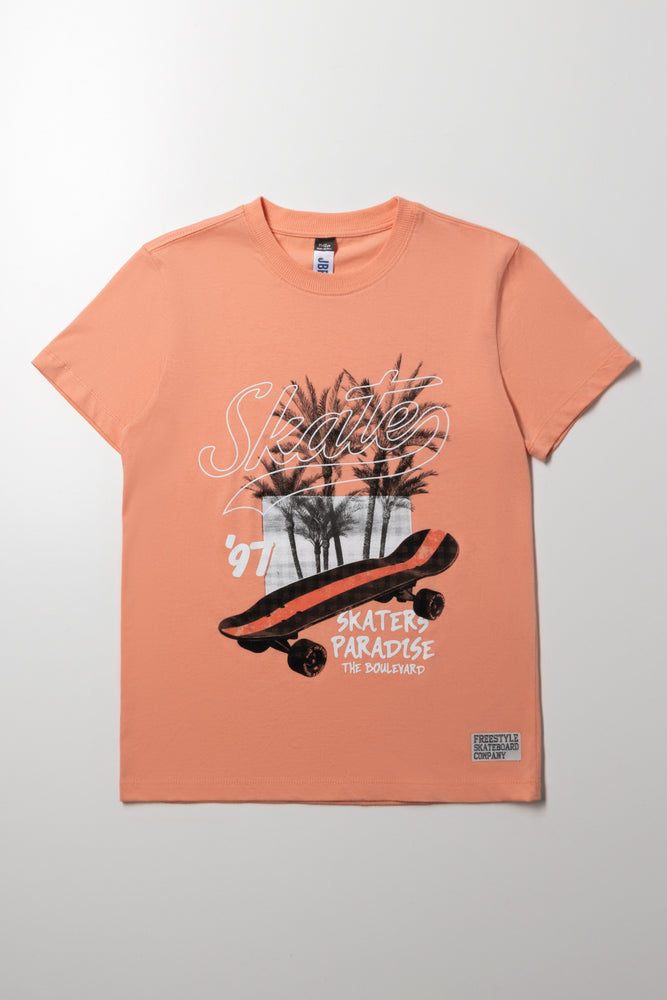 Skate Short Sleeve T-Shirt Orange