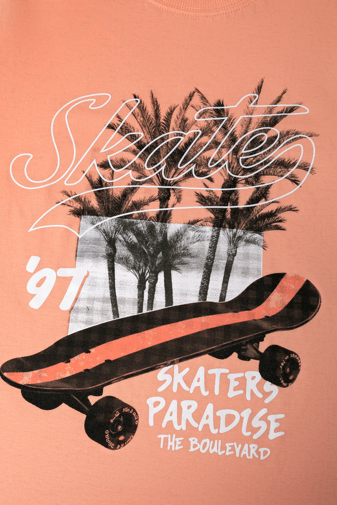 Skate Short Sleeve T-Shirt Orange